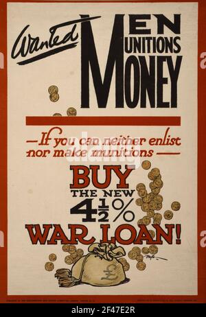 A first world war poster for War Loans and Investments Stock Photo