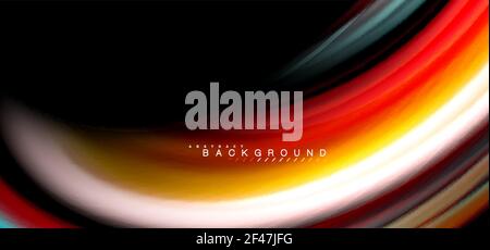 Multicolored wave lines on black background design. Multicolored wave lines on black background vector design Stock Vector