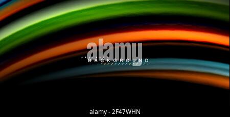 Multicolored wave lines on black background design. Multicolored wave lines on black background vector design Stock Vector