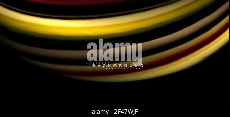 Multicolored wave lines on black background design. Multicolored wave lines on black background vector design Stock Vector