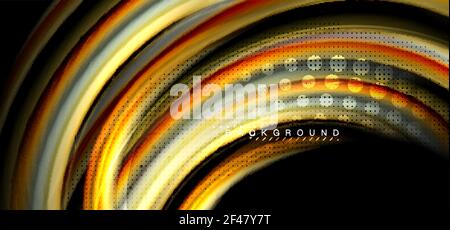 Multicolored wave lines on black background design. Multicolored wave lines on black background vector design Stock Vector