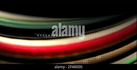 Multicolored wave lines on black background design. Multicolored wave lines on black background vector design Stock Vector