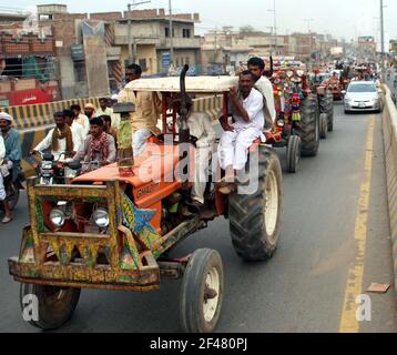 Pakistan. March 19, 2021: Members of Pakistan Kissan Ittehad are ...