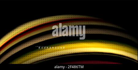 Multicolored wave lines on black background design. Multicolored wave lines on black background vector design Stock Vector