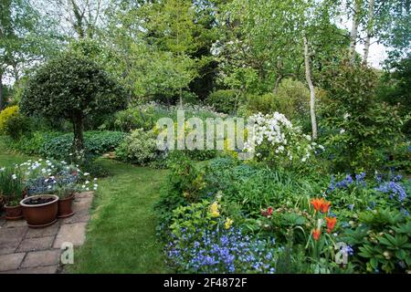 The Old Orchard garden in May Stock Photo