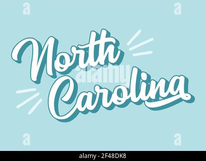 North Carolina vintage 3d vector lettering. Retro bold font, typeface ...