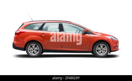 German station wagon car, side view isolated on white background Stock Photo