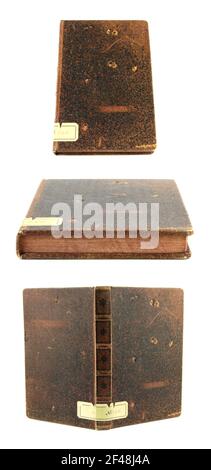 Old book isolated on a white background Stock Photo