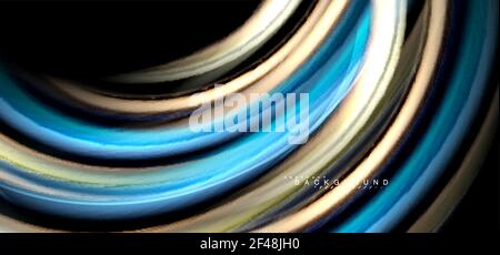 Multicolored wave lines on black background design. Multicolored wave lines on black background vector design Stock Vector