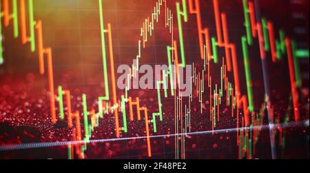 Businessman hand working on analyzing investment charts for Gold market, Forex market and Trading market. Stock Photo