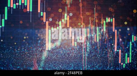 Businessman hand working on analyzing investment charts for Gold market, Forex market and Trading market. Stock Photo