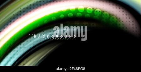 Multicolored wave lines on black background design. Multicolored wave lines on black background vector design Stock Vector