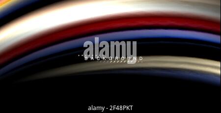 Multicolored wave lines on black background design. Multicolored wave lines on black background vector design Stock Vector