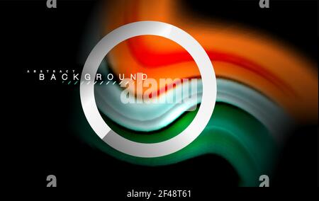 Rainbow fluid colors wave and metallic geometric shape. Rainbow fluid colors wave and metallic geometric shape. Artistic illustration for presentation, app wallpaper, banner or poster Stock Vector