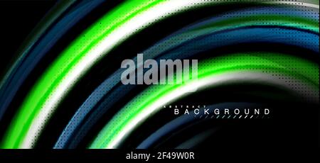 Multicolored wave lines on black background design. Multicolored wave lines on black background vector design Stock Vector