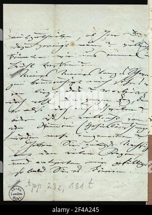 Letter from Clara Schumann to Eberhard Peters Stock Photo