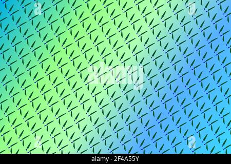 Digital grass pattern on a blue green gradient - Digital pattern background Stock Photo