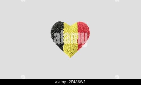 Belgian National Day. Heart shape made out of flowers on white ...
