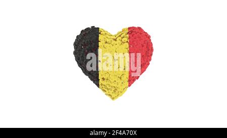 Belgian National Day. Heart shape made out of flowers on white ...