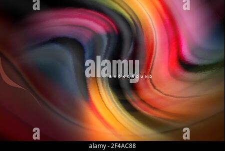 Fluid liquid colors design, colorful marble or plastic wavy texture background, glowing multicolored elements on black, for business or technology presentation or web brochure cover design, wallpaper. Fluid liquid colors design, colorful marble or plastic wavy texture background, glowing multicolored elements on black, for business or technology presentation or web brochure cover design, wallpaper, vector illustration Stock Vector