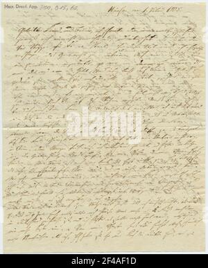 Letter from Friedrich Teck to August Wilhelm Schlegel, front Stock Photo