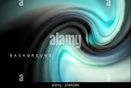 Fluid liquid colors design, colorful marble or plastic wavy texture background, glowing multicolored elements on black, for business or technology presentation or web brochure cover design, wallpaper. Fluid liquid colors design, colorful marble or plastic wavy texture background, glowing multicolored elements on black, for business or technology presentation or web brochure cover design, wallpaper, vector illustration Stock Vector