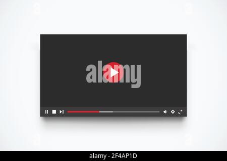 illustration of modern interface template for media player with transparent shadow on white background Stock Vector