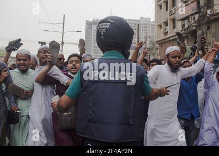 Dhaka, Bangladesh. 19th Mar, 2021. Islamic Organization Hefazat- E - Islam protest for go back to Indian PM Modi in front of National Mosque. He's coming to Bangladesh for celebrating the Jubilee years of Independence and the Hundred Years of Mujib in Dhaka. (Photo by MD IBRAHIM/Pacific Press) Credit: Pacific Press Media Production Corp./Alamy Live News Stock Photo