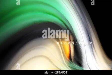 Fluid liquid colors design, colorful marble or plastic wavy texture background, glowing multicolored elements on black, for business or technology presentation or web brochure cover design, wallpaper. Fluid liquid colors design, colorful marble or plastic wavy texture background, glowing multicolored elements on black, for business or technology presentation or web brochure cover design, wallpaper, vector illustration Stock Vector
