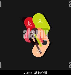 Flat design geometric infographics, arrow shape vector sticker or label, price tags, offer promotion badge, icon design, paper style layout for data graphic visualization step by step process, for business or web presentations. Flat design geometric infographics, arrow shape vector sticker or label, price tags, offer promotion badge, icon design, paper style layout for data graphic visualization step by step process, for business or web presentations, app or interface buttons, internet website store Stock Vector