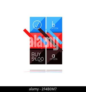 Square option infographic banner. Data and information visualization, geometric design. Square option infographic banner. Data and information visualization, geometric design. Vector illustration Stock Vector