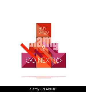 Square option infographic banner. Data and information visualization, geometric design. Square option infographic banner. Data and information visualization, geometric design. Vector illustration Stock Vector