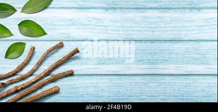 Medicinal Valerian acts as a sedative agent, relaxing the nervous system - Valeriana officinalis Stock Photo