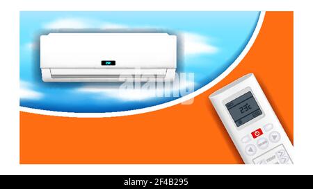 Air Conditioner Repair System Promo Banner Vector Stock Vector