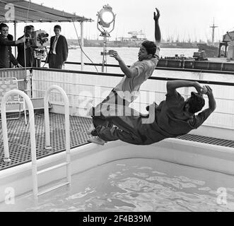 German television program made by Dutch artists Blue Diamonds jump into water Date 8 August 1963 Stock Photo