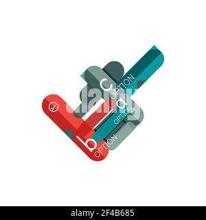 Abstract lines geometric infographic layoutAbstract lines geometric infographic layout, data visualization design, option step by step schedule, web box. Abstract lines geometric infographic layoutAbstract lines geometric infographic layout, data visualization design, option step by step schedule, web box. Vector illustration isolated on white Stock Vector