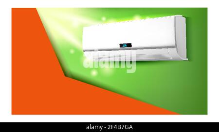 Air Conditioner Repair Service Promo Poster Vector Stock Vector