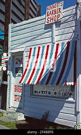 1970's United States -  Bennett's Barber Shop Houston Texas ca. 1977 Stock Photo