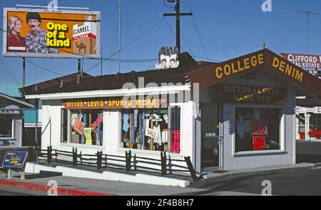 1970's United States -  Barber-Levy Shop San Diego California ca. 1979 Stock Photo