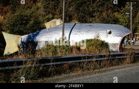 Fish Inn side view Old Route 10 Coeur d'Alene Idaho ca. 1987 Stock Photo