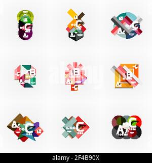 Vector infographic options banner set, paper style design. Vector infographic options banner set, paper style design. Illustration for workflow layout, diagram, number options, step up options, web concept templates Stock Vector