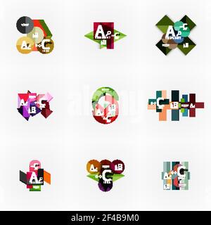 Vector infographic options banner set, paper style design. Vector infographic options banner set, paper style design. Illustration for workflow layout, diagram, number options, step up options, web concept templates Stock Vector