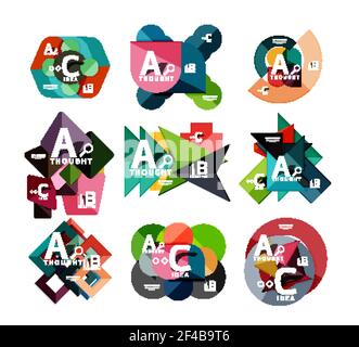 Set of paper geometric option banners, infographic templates. Set of paper geometric option banners, infographic templates. Vector colorful abstract backgrounds or icons Stock Vector