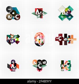 Vector infographic options banner set, paper style design. Vector infographic options banner set, paper style design. Illustration for workflow layout, diagram, number options, step up options, web concept templates Stock Vector