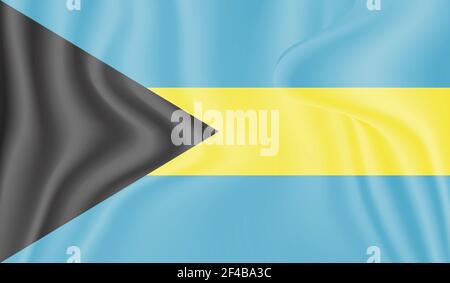 Bahamas flag with waving grunge texture. Vector background. Stock Vector