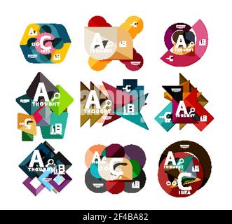 Set of paper geometric option banners, infographic templates. Set of paper geometric option banners, infographic templates. Vector colorful abstract backgrounds or icons Stock Vector