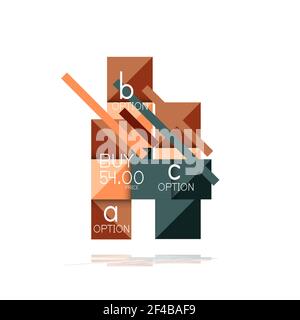 Square option infographic banner. Data and information visualization, geometric design. Square option infographic banner. Data and information visualization, geometric design. Vector illustration Stock Vector