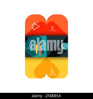 Infographics option and step by step in rounded squares, element of chart, graph, diagram with options, parts, processes. Infographics option and step by step in rounded squares, element of chart, graph, diagram with options, parts, processes. Vector business template for presentation or web info banner Stock Vector