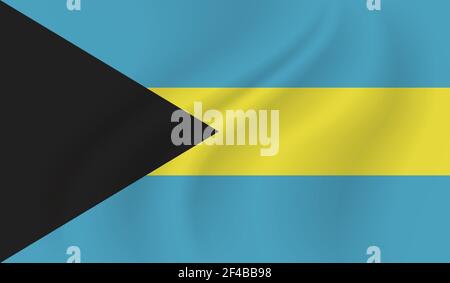 Bahamas flag with waving grunge texture. Vector background. Stock Vector