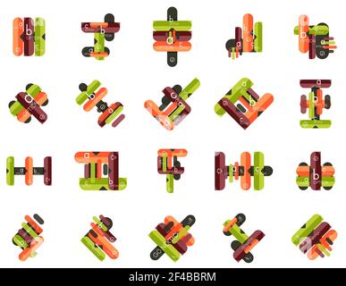 Collection of business line design infographic templates concepts. Abstract web banner set with buttons. Advertising promotion layouts for business presentation with numbered step options. Collection of business line design infographic templates concepts. Abstract web banner set with buttons. Advertising promotion layouts for business presentation with numbered step options. Graphic elements. Vector illustration isolated on white Stock Vector